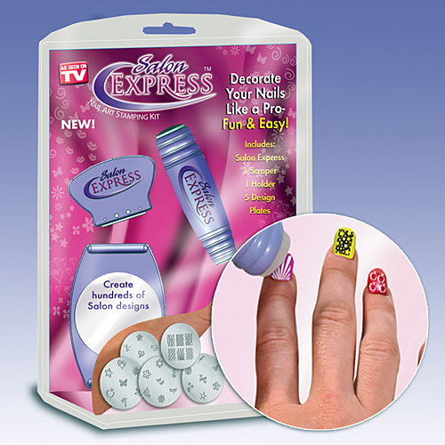 خرید کیت کامل مهر ناخن درخشان سالن اکسپرس طراحی ناخن با طرح های ۲۰۱۲ SALON EXPRESS Nail Art Stamping Kit New