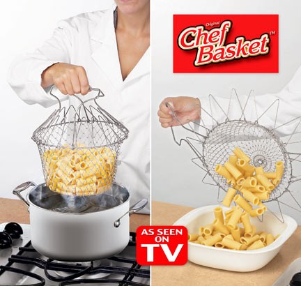 سبد چند کاره آشپزخانه چف بسکت شف بسکت chef basket، سرخ کن و سبد میوه تمام استیل