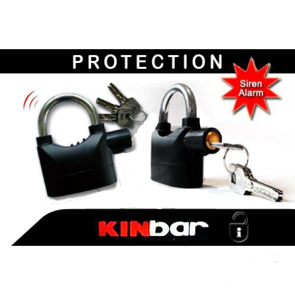 قفل فولادی آژیردار , قفل آژیر دار ضد ضربه kinbar alarm lock 