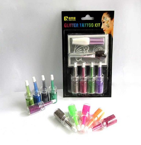 کیت کامل تاتو مجلسی درخشان اصل glitter tattoo kit