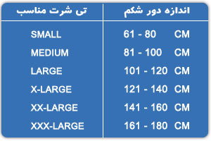 جدول سایز گن لاغری