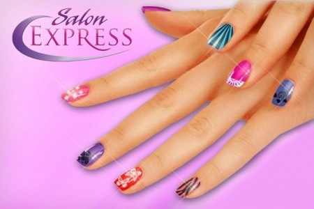 خرید کیت کامل مهر ناخن درخشان سالن اکسپرس طراحی ناخن با طرح های ۲۰۱۲ SALON EXPRESS Nail Art Stamping Kit New