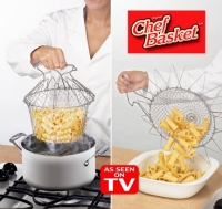 سبد چند کاره آشپزخانه چف بسکت شف بسکت chef basket، سرخ کن و سبد میوه تمام استیل