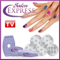 خرید کیت کامل مهر ناخن درخشان سالن اکسپرس طراحی ناخن با طرح های ۲۰۱۲ SALON EXPRESS Nail Art Stamping Kit New